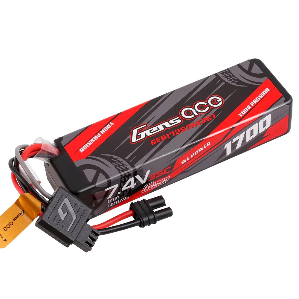 Gens ace G-tech 1700mAh 2S 35C 7.4V HardCase Lipo Battery with iEC2 plug