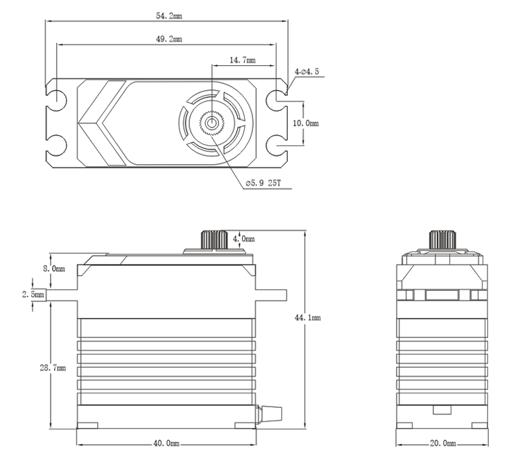 SRT BHX9 HV (0.10s/75.0kg/8.4V) Brushless Digital Servo