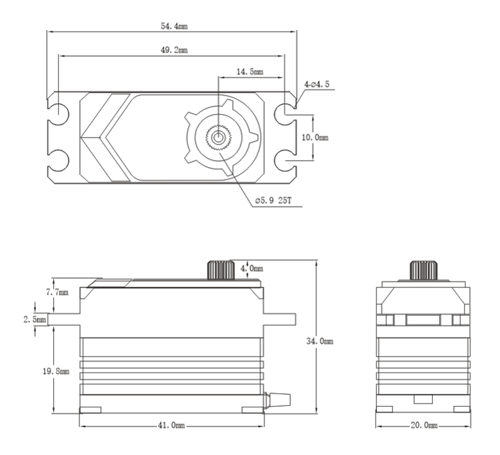 SRT BHX6 LW HV (0.053s/35kg/8.4V) Brushless Digital Servo