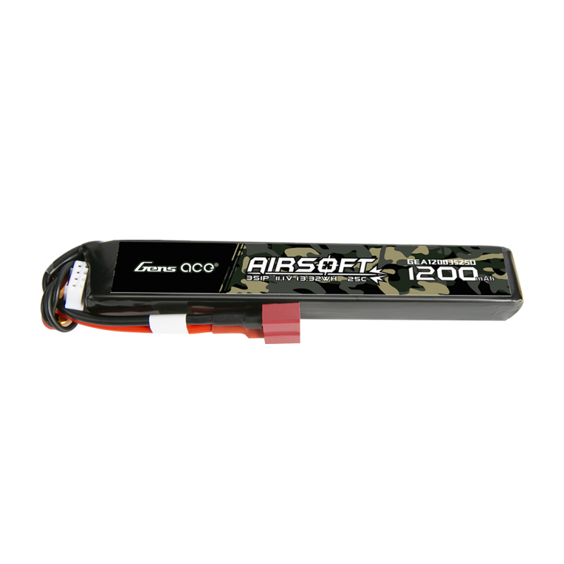 Gens ace 25C 1200mAh 3S1P 11.1V Airsoft Gun Lipo Battery with T Plug