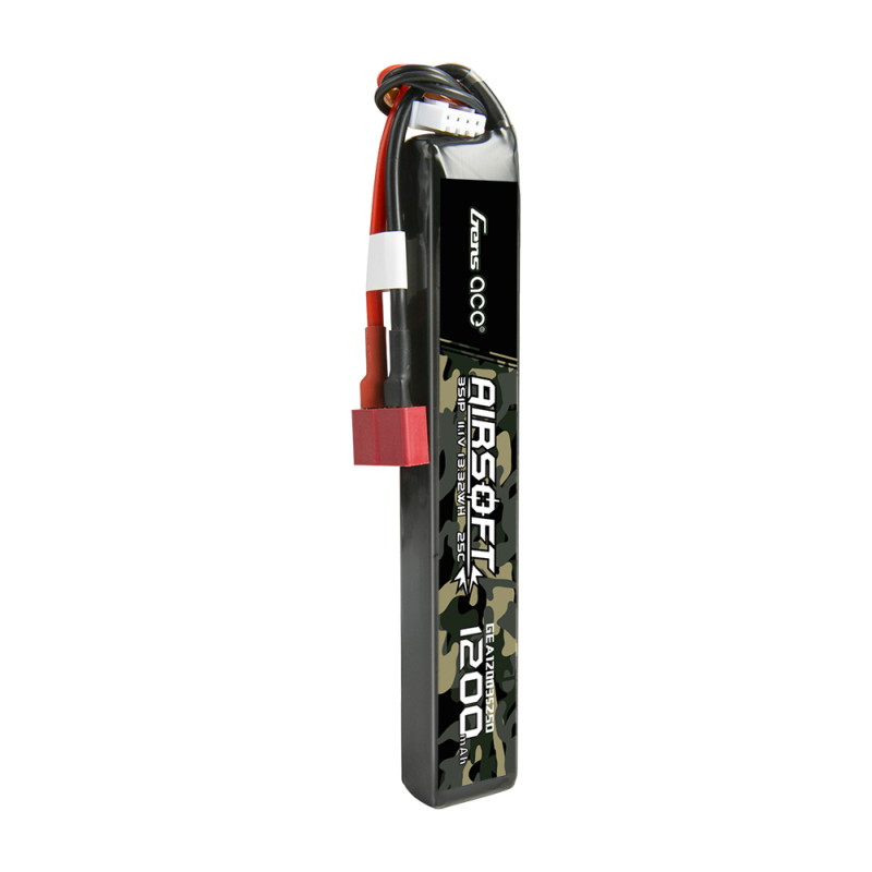 Gens ace 25C 1200mAh 3S1P 11.1V Airsoft Gun Lipo Battery with T Plug