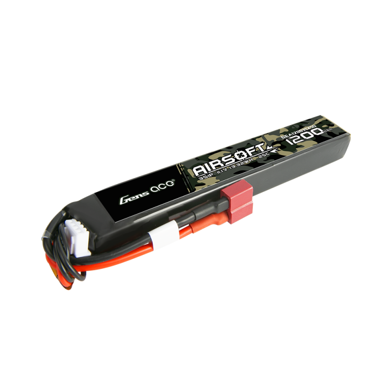 Gens ace 25C 1200mAh 3S1P 11.1V Airsoft Gun Lipo Battery with T Plug