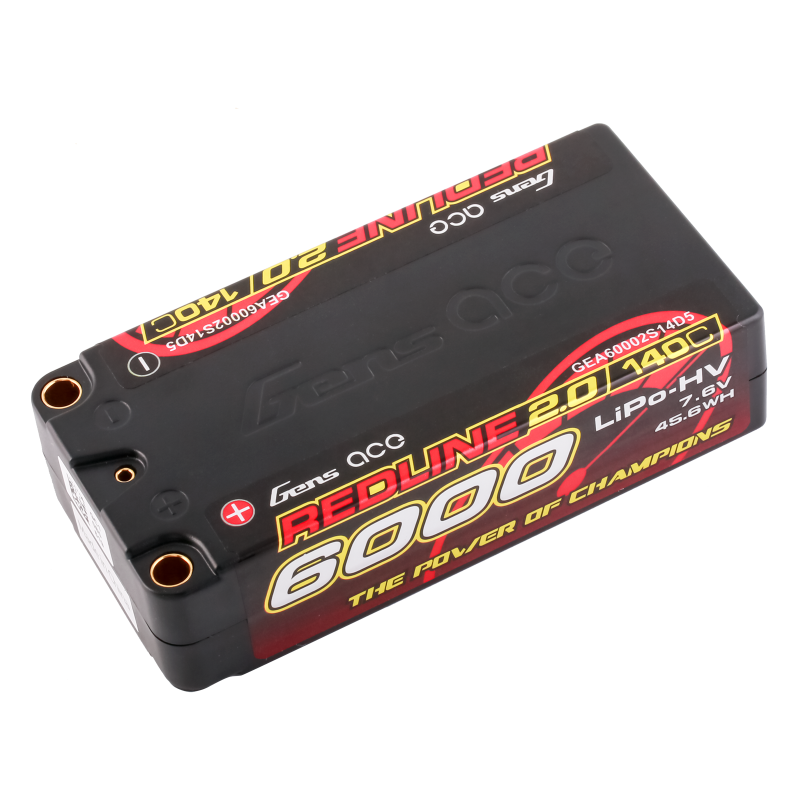 Gens ace Redline 2.0 Series 6000mAh 7.6V 140C 2S2P HardCase HV Lipo Battery Pack with Hardcase 63#