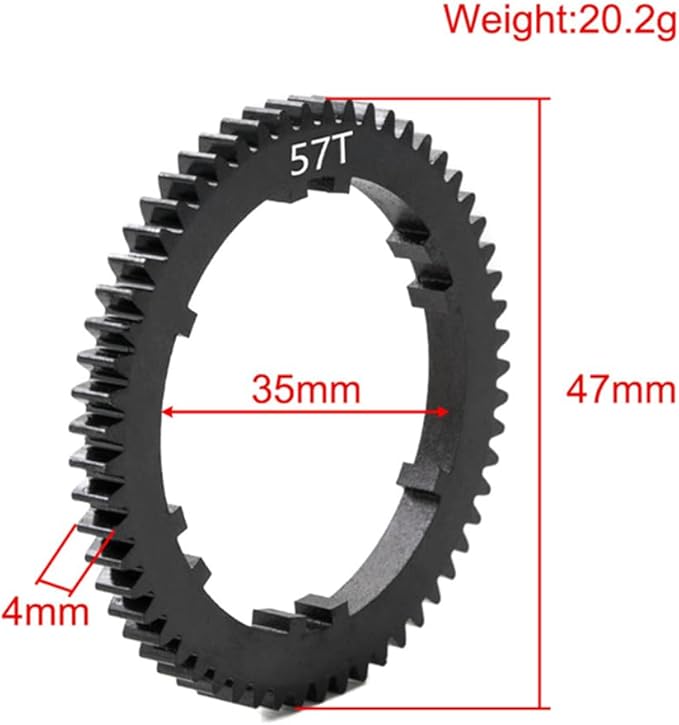 ProtonRC Reinforced Steel 57T Spur Gear for 1/8 Arrma Mojave Outcast Kraton 4S 4X4 BLX RC Car Upgrades Parts(Black)