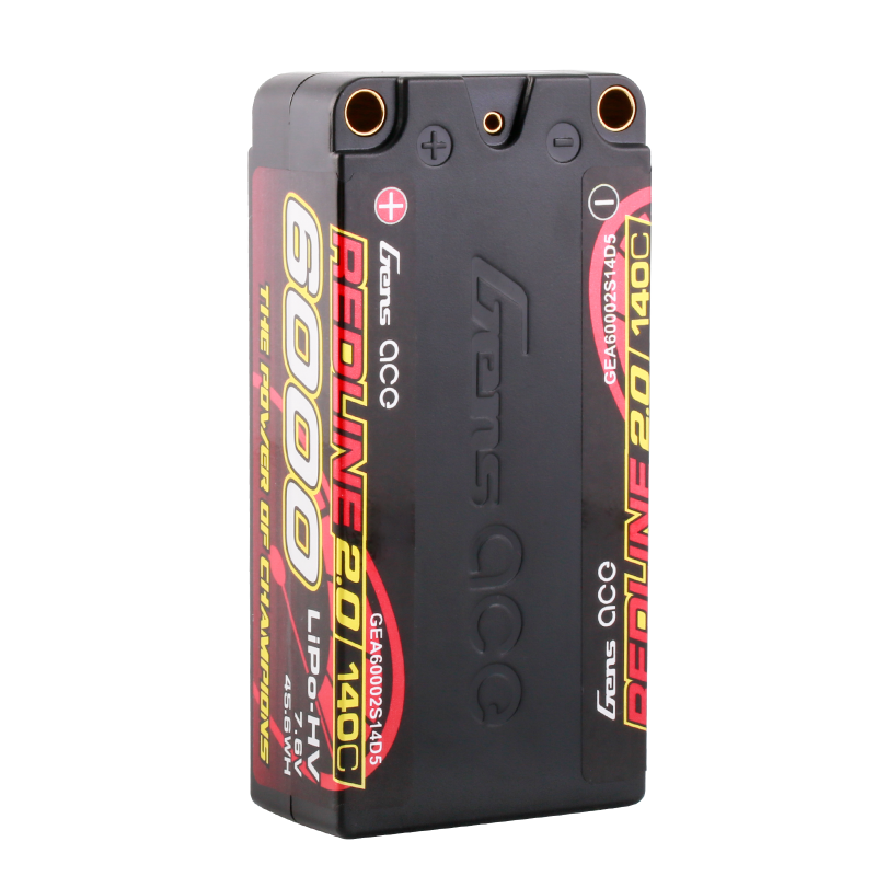 Gens ace Redline 2.0 Series 6000mAh 7.6V 140C 2S2P HardCase HV Lipo Battery Pack with Hardcase 63#