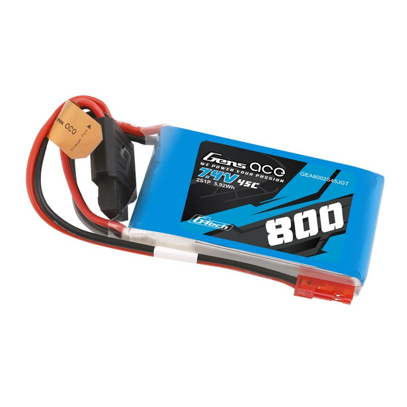 GENS ACE G-Tech LIPO 800MAH 7.4V 45C 2S1P LIPO BATTERY PACK