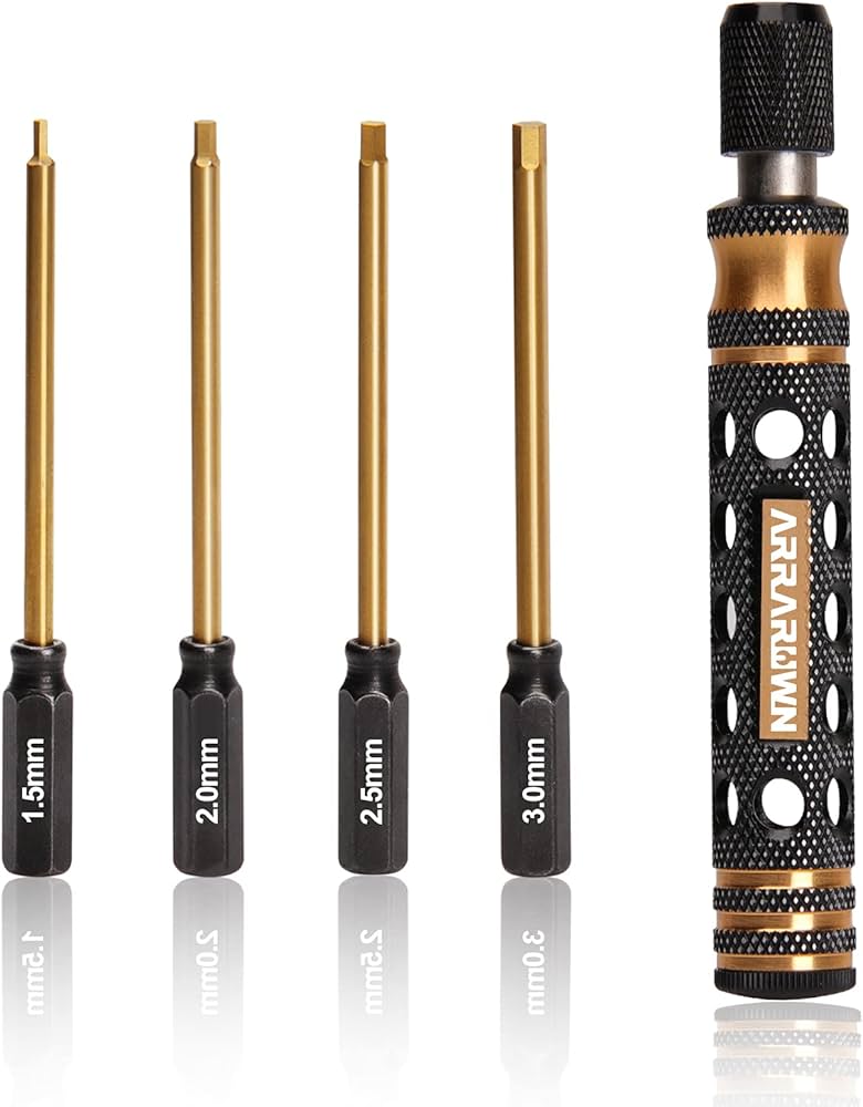 ProtonRC RC Car Tool Kit 4 in 1 Hex Screwdriver Set (1.5 mm 2.0 mm 2.5 mm 3.0 mm) with Hollow Handle Compatible with Truck Buggy Truggy Racing Repair Tools