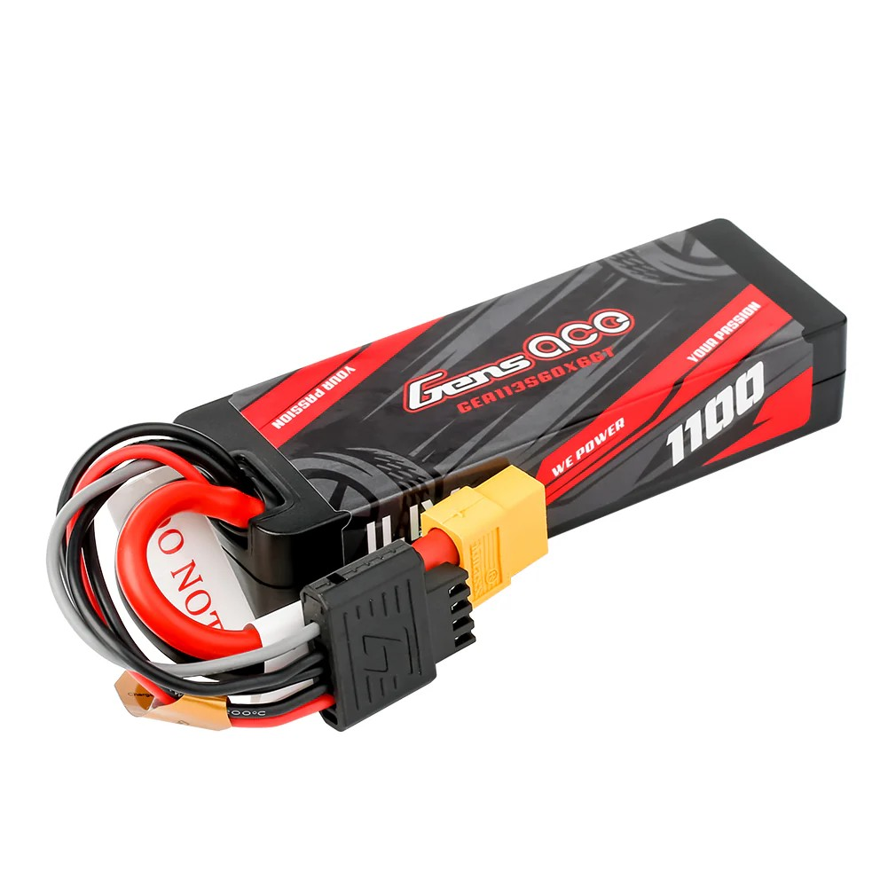 Gens ace G-Tech 1100mAh 11.1V 3S1P 60C GRP-76 Hardcase Lipo Battery Pack with XT60 Plug