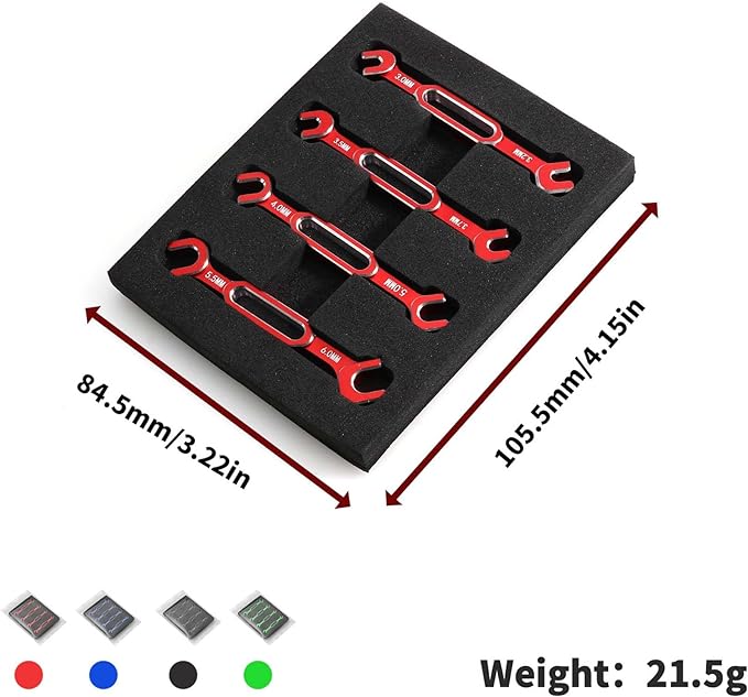 ProtonRC Aluminum Turnbuckle Wrench Set, 3.0/3.2/3.5/3.7/4.0/5.0/5.5/6.0mm RC Ball Joint Tool, Ball End Remover for RC Model (Red)