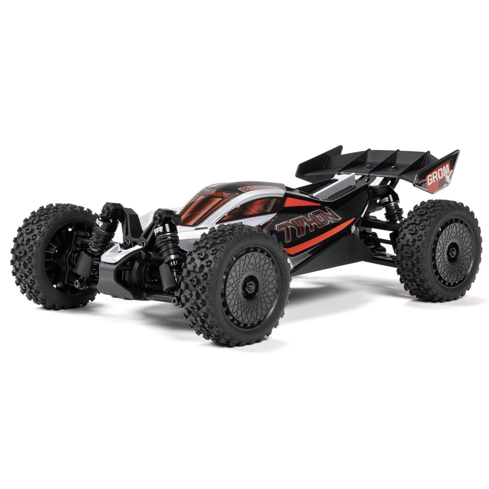 Arrma Typhon Grom 223S BLX 1/18 Brushless RTR 4WD Buggy (Black/Silver) w/SLT2 2.4GHz Radio & DSC