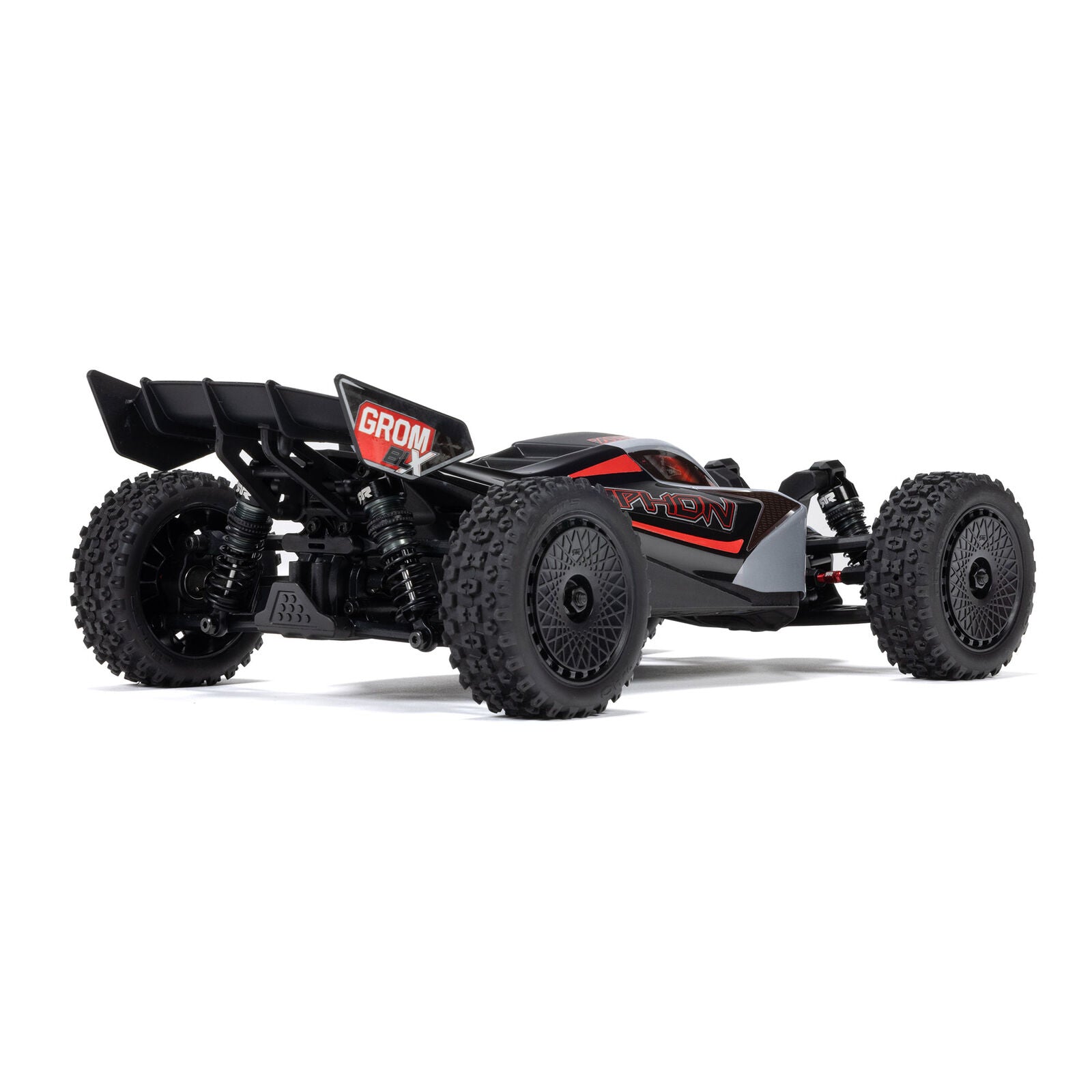 Arrma Typhon Grom 223S BLX 1/18 Brushless RTR 4WD Buggy (Black/Silver) w/SLT2 2.4GHz Radio & DSC