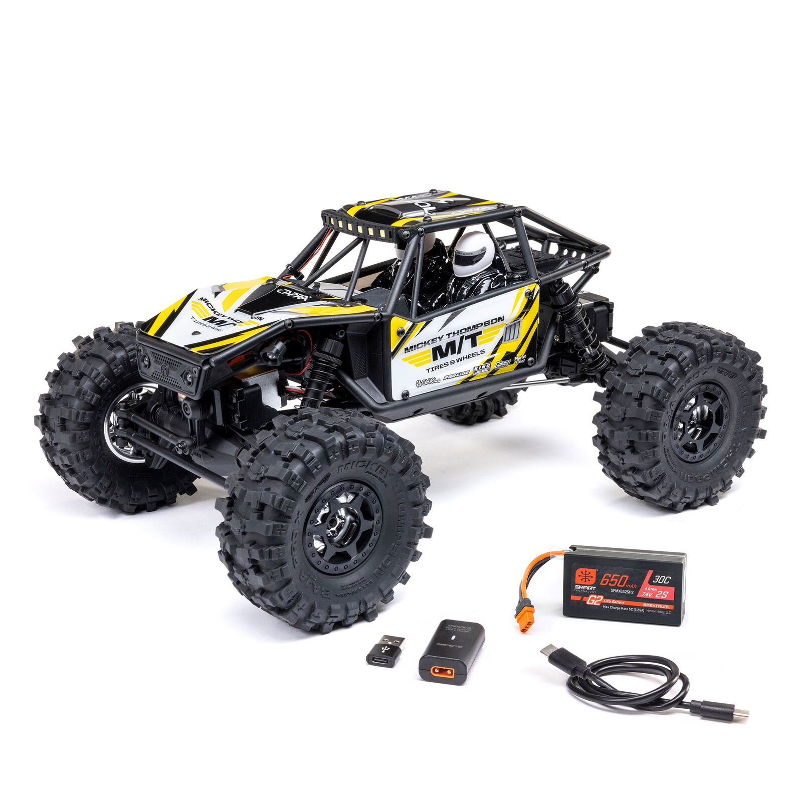 Axial UTB18 Capra 4WS 1/18 RTR 4WD Unlimited Trail Buggy (Yellow) w/2.4GHz Radio, Battery & Charger