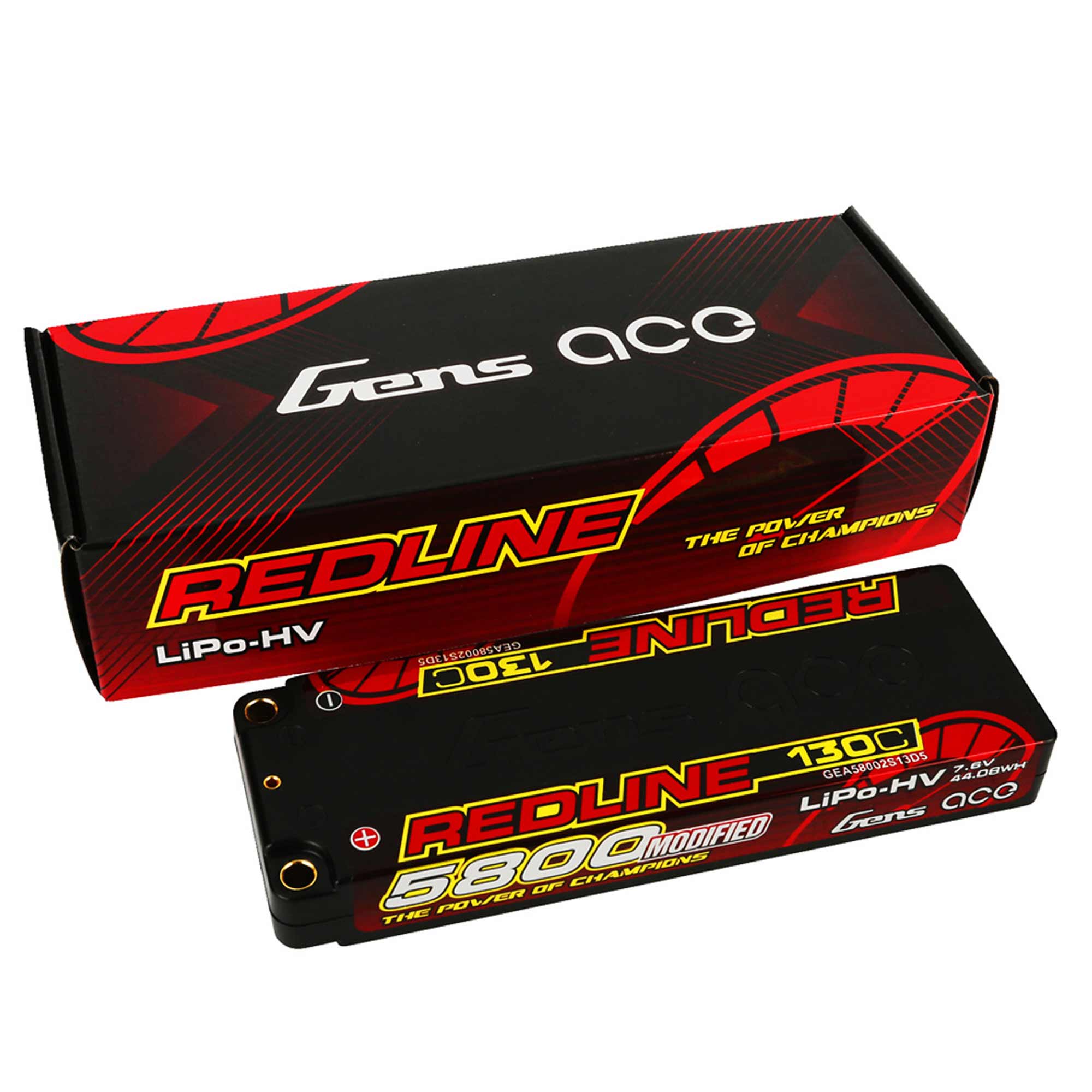 Gens ace Redline 1.0 5800mAh 2S 7.6V 130C HardCase 56# HV Ultra LCG LiPo Battery