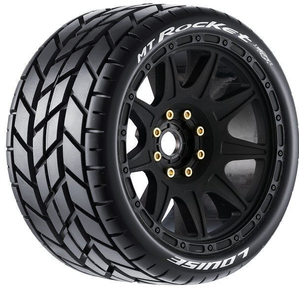 Louise RC New Mt-Rocket Speed 1/8 Monster Truck Tires, 0" & 1/2" Offset, 17MM Removable - LT3353SB ( Pack of 2 )