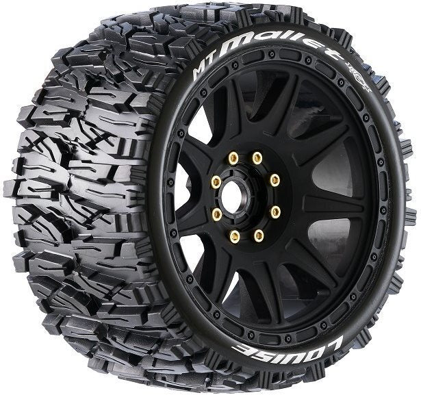 Louise RC Mt-Mallet Speed 1/8 Monster Truck Tires, 0" & 1/2" Offset, 17mm Removable - LT3355SB ( Pack of 2 )