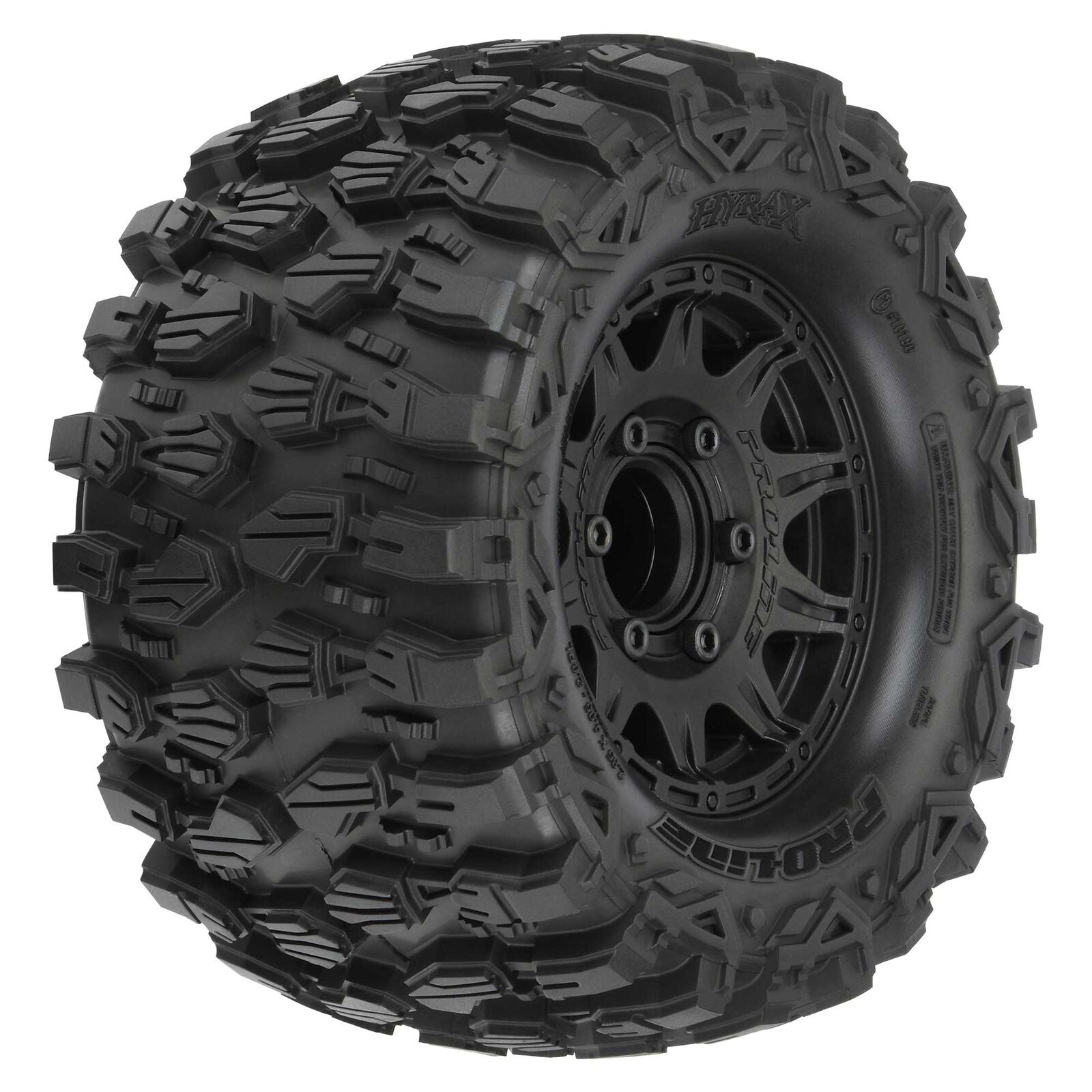 Pro-Line 1/10 Hyrax F/R 2.8" MT Tires Mounted 12mm/14mm Black Raid (2)