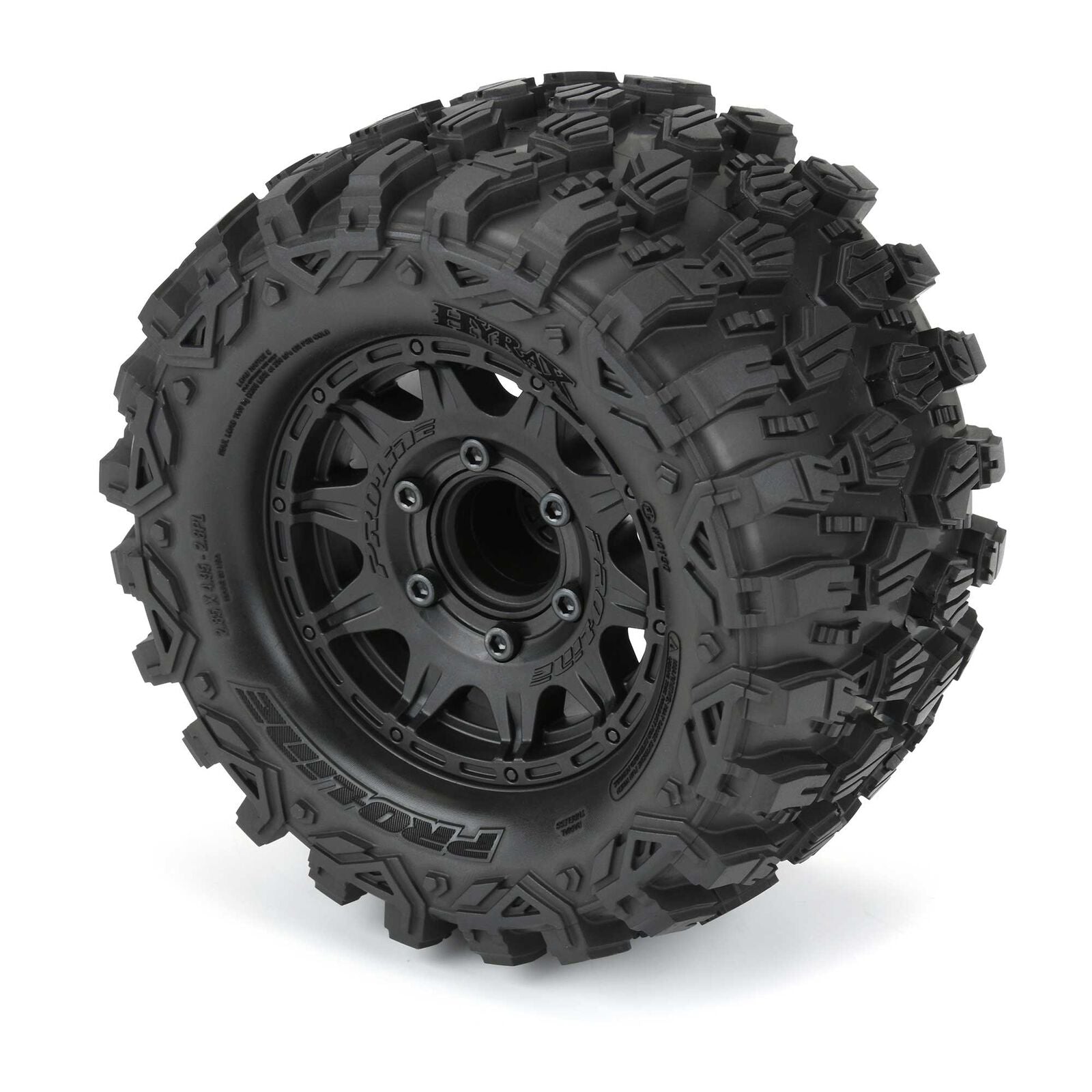 Pro-Line 1/10 Hyrax F/R 2.8" MT Tires Mounted 12mm/14mm Black Raid (2)