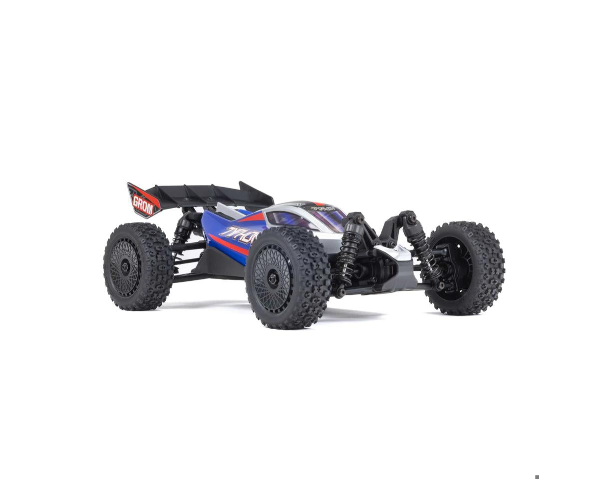 Arrma Typhon Grom MEGA 4WD 380 Brushed 1/18 Buggy RTR (Blue/Silver) w/SLT2 2.4GHz Radio, Battery & Charger