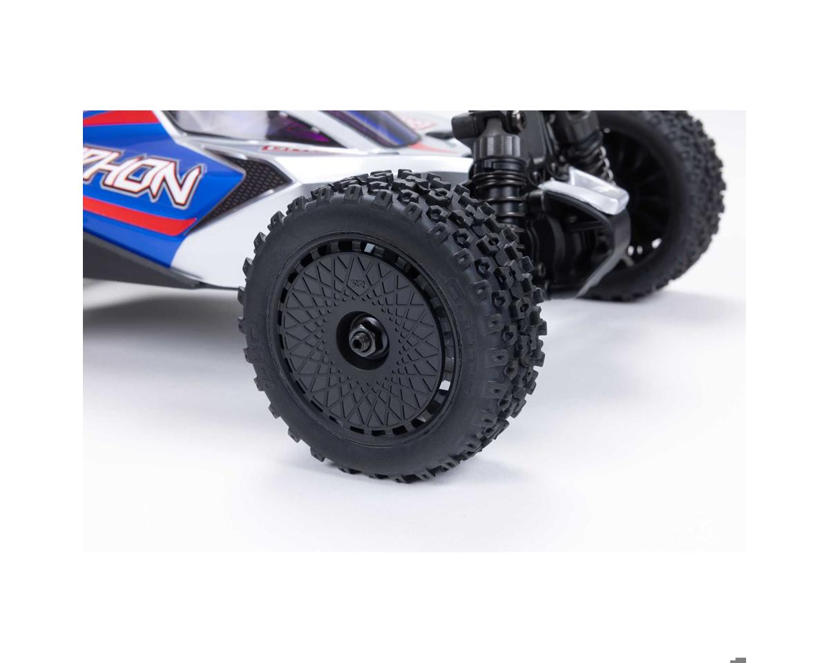 Arrma Typhon Grom MEGA 4WD 380 Brushed 1/18 Buggy RTR (Blue/Silver) w/SLT2 2.4GHz Radio, Battery & Charger