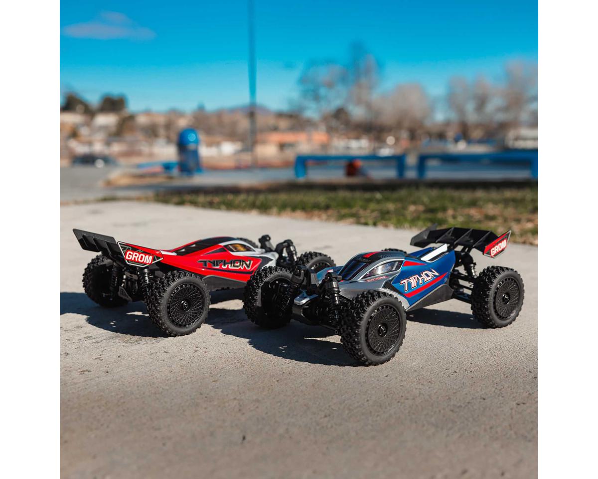 Arrma Typhon Grom MEGA 4WD 380 Brushed 1/18 Buggy RTR (Blue/Silver) w/SLT2 2.4GHz Radio, Battery & Charger