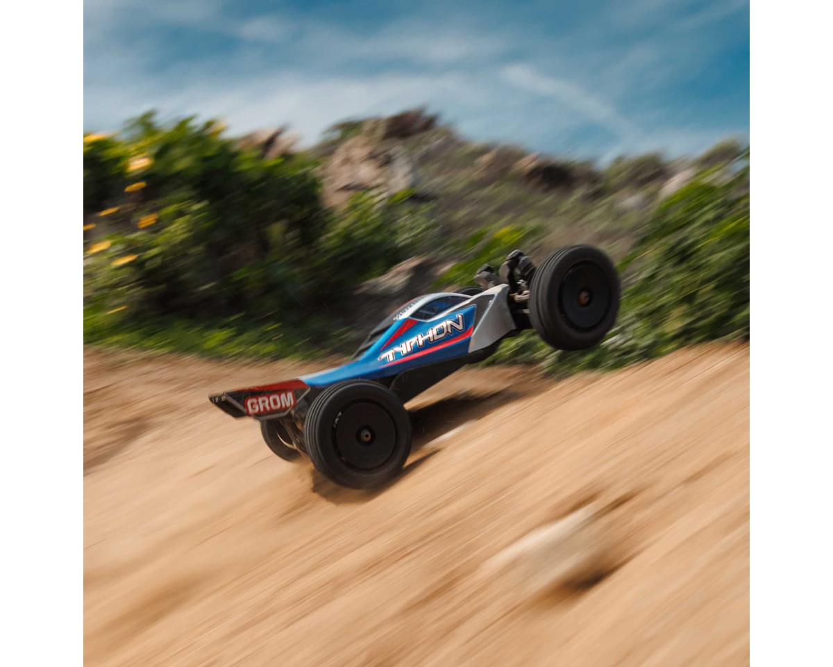 Arrma Typhon Grom MEGA 4WD 380 Brushed 1/18 Buggy RTR (Blue/Silver) w/SLT2 2.4GHz Radio, Battery & Charger