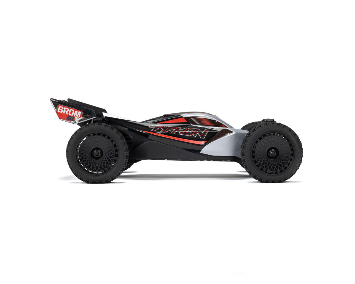 Arrma Typhon Grom 223S BLX 1/18 Brushless RTR 4WD Buggy (Black/Silver) w/SLT2 2.4GHz Radio & DSC