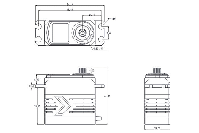 SRT BH922S (0.055s/22.0kg/8.4V) Brushless Servo