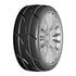 GRP Tires GT - TO3 Revo Belted Pre-Mounted 1/8 Buggy Tires (Silver) (2)  w/FLEX Wheel