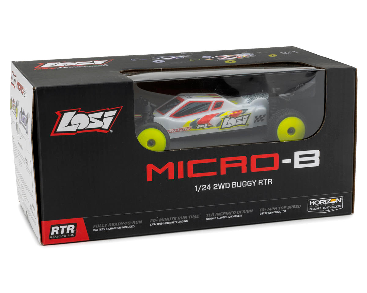 Losi Micro-B 1/24 RTR 2WD Buggy (Silver) w/2.4GHz Radio, Battery & Charger