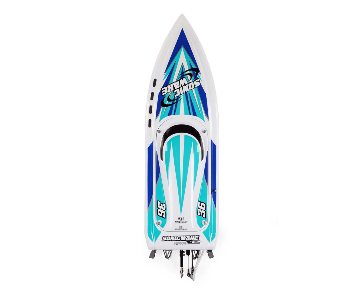 Pro Boat Sonicwake 36" Self-Righting RTR Deep-V Brushless Boat (White) w/Spektrum SLT3 2.4GHz Radio