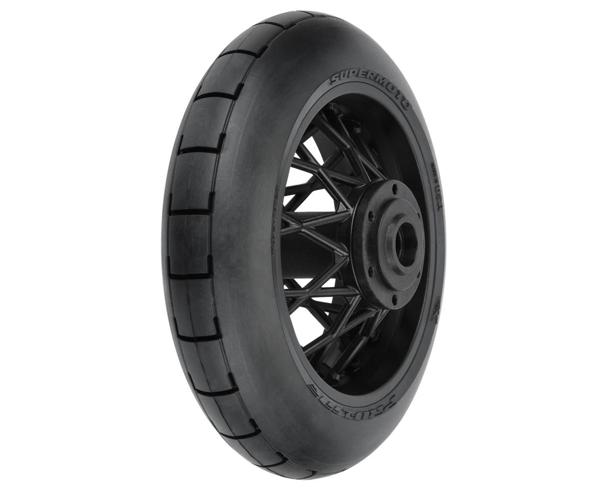 Pro-Line 1/4 Supermoto Motorcycle Rear Tire Pre-Mounted (Black) (1)