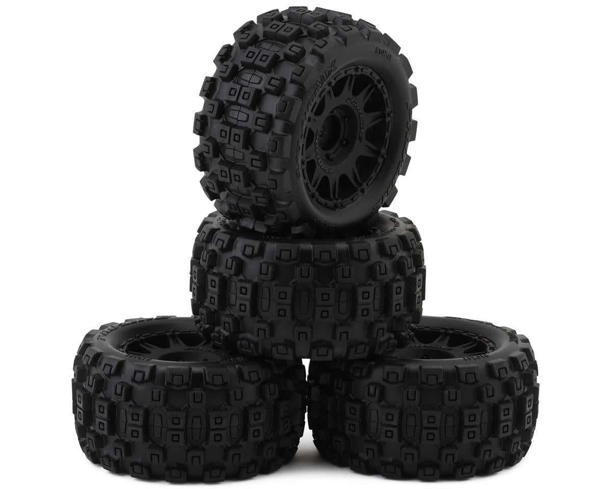 Pro-Line Badlands MX Pre-Mounted MT 1/18 Tire Set (Black) (4) w/12mm Hex