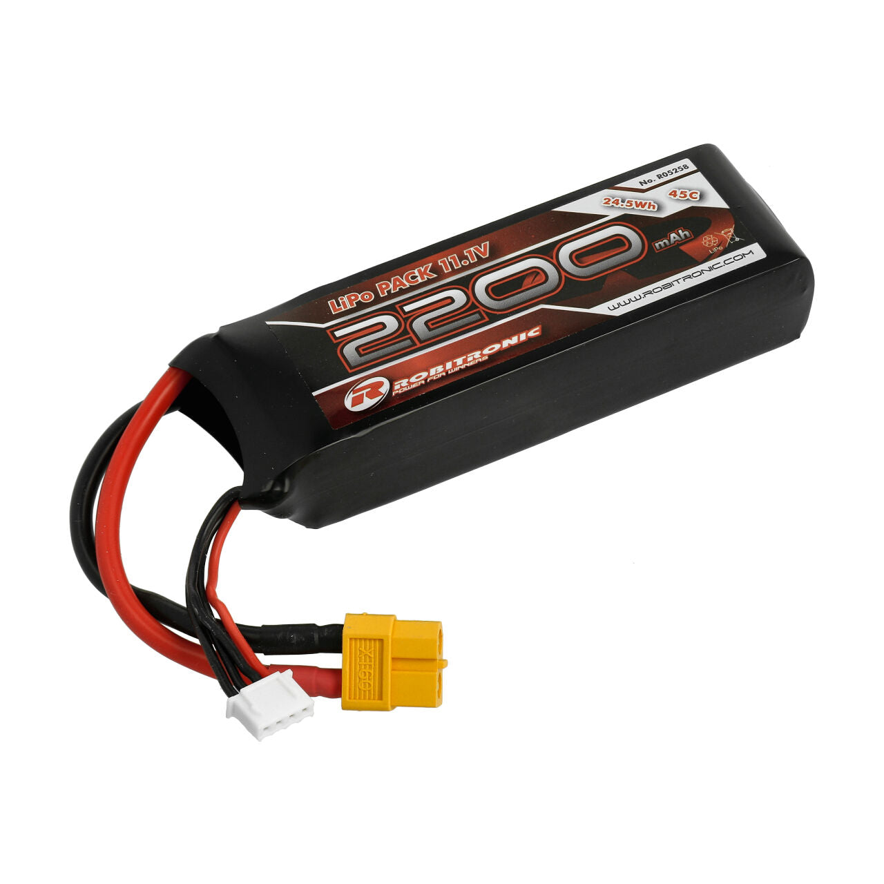 Robitronic LiPo Akku 2200mAh 3S 45C XT60 (23x34x105)