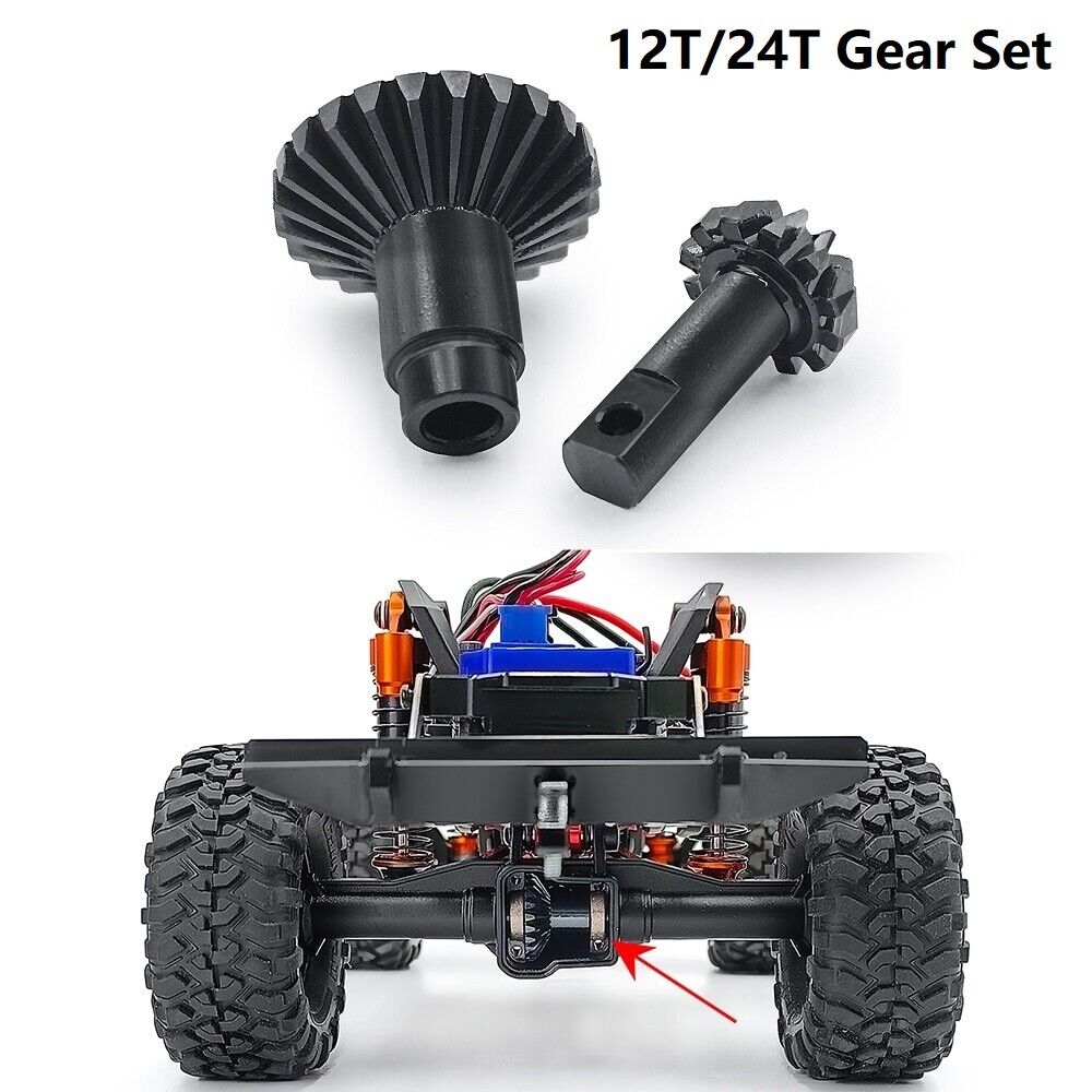 ProtonRC 24T/12T Steel Alloy Helical Axles Gear Set for 1/18 RC Crawler Traxxas TRX-4M