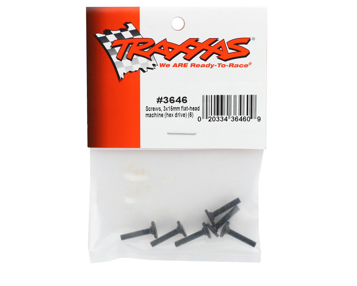 Traxxas 3x15mm Flat Head Screw (6) (VXL)