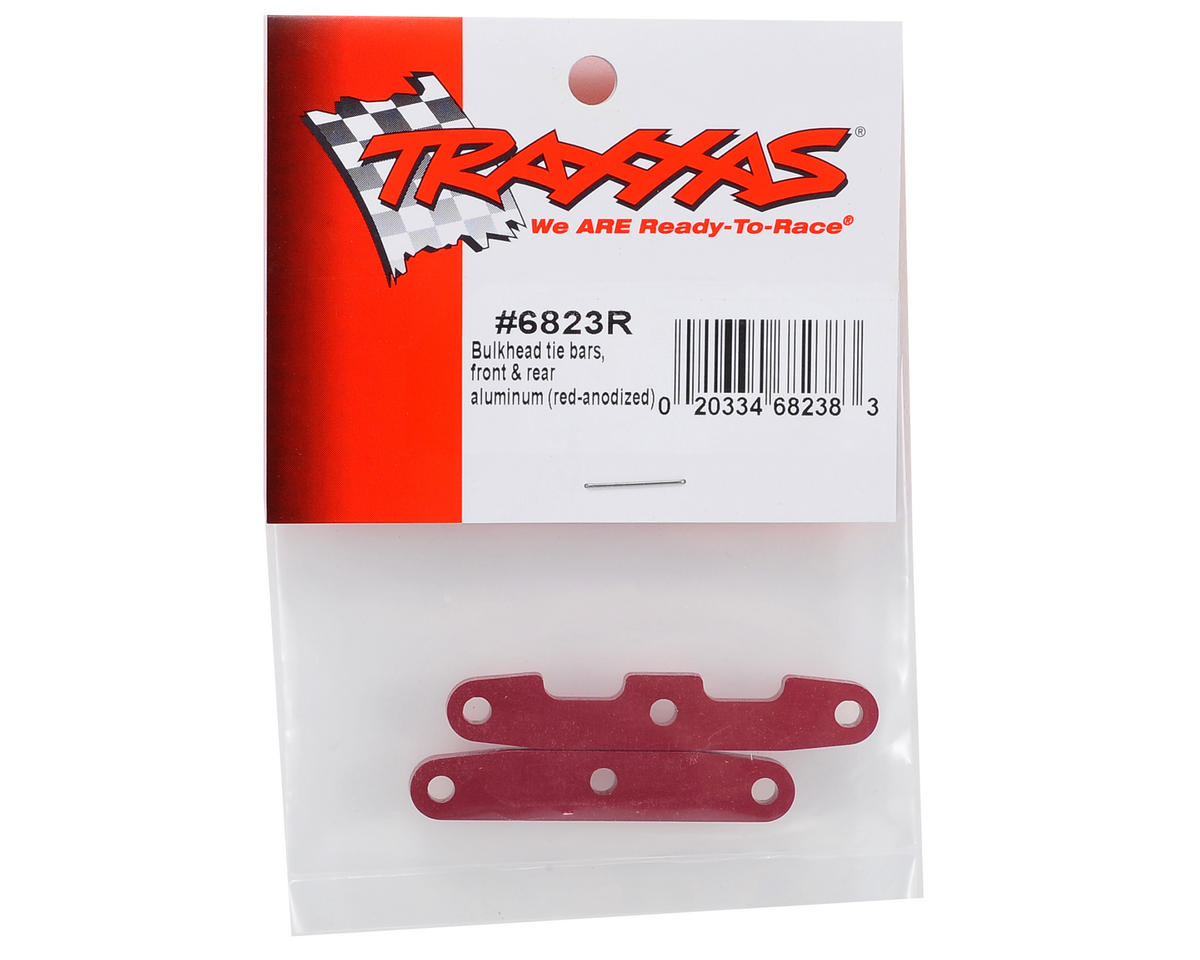 Traxxas Aluminum Bulkhead Front & Rear Tie Bar Set (Red)