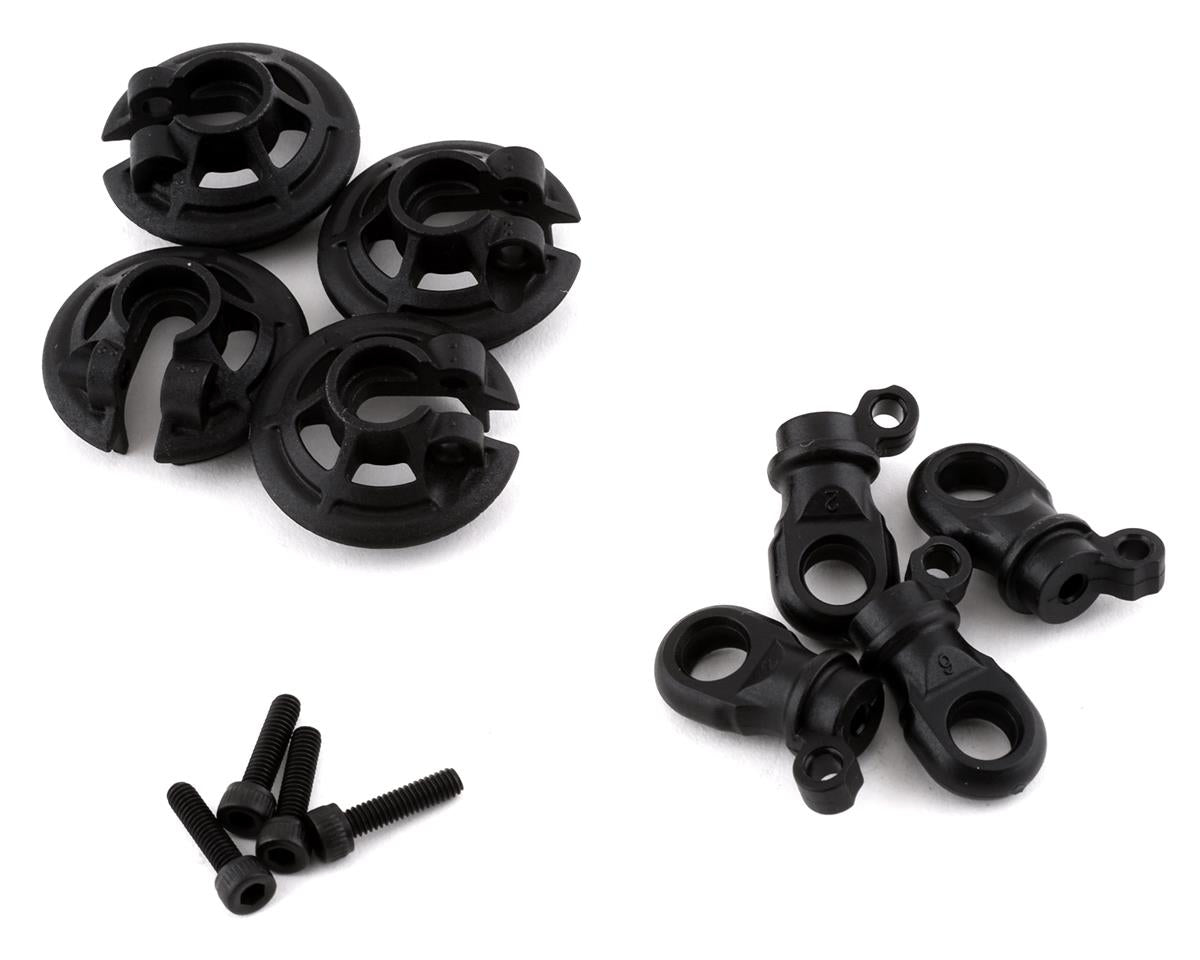 Traxxas Captured Shock Spring Retainers (Black) (4)