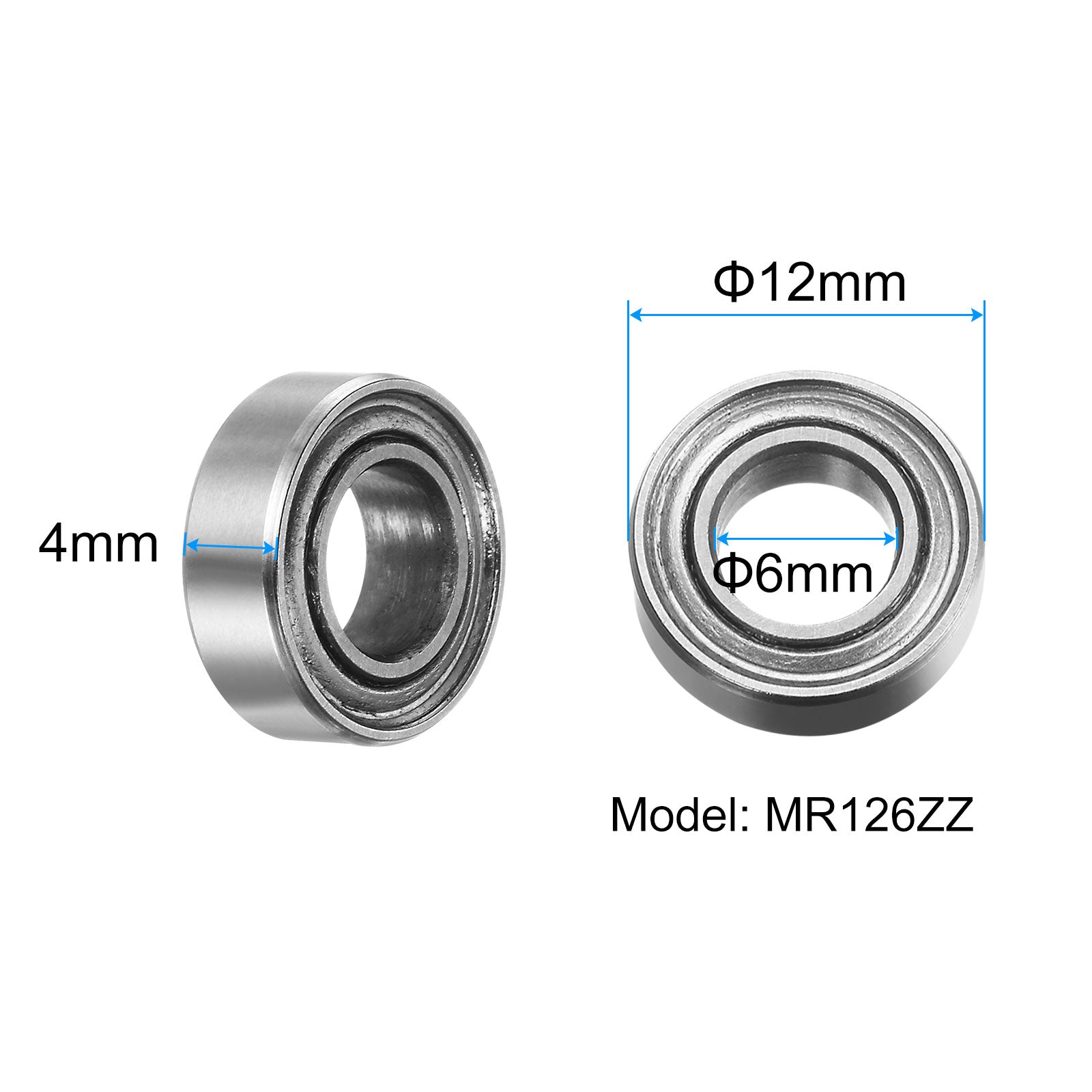 ProtonRC 10Pcs SMR126ZZ CB 6x12x4 mm ABEC7 MR126 Stainless steel hybrid ceramic ball bearing Model bearing Without Grease Fast Turning