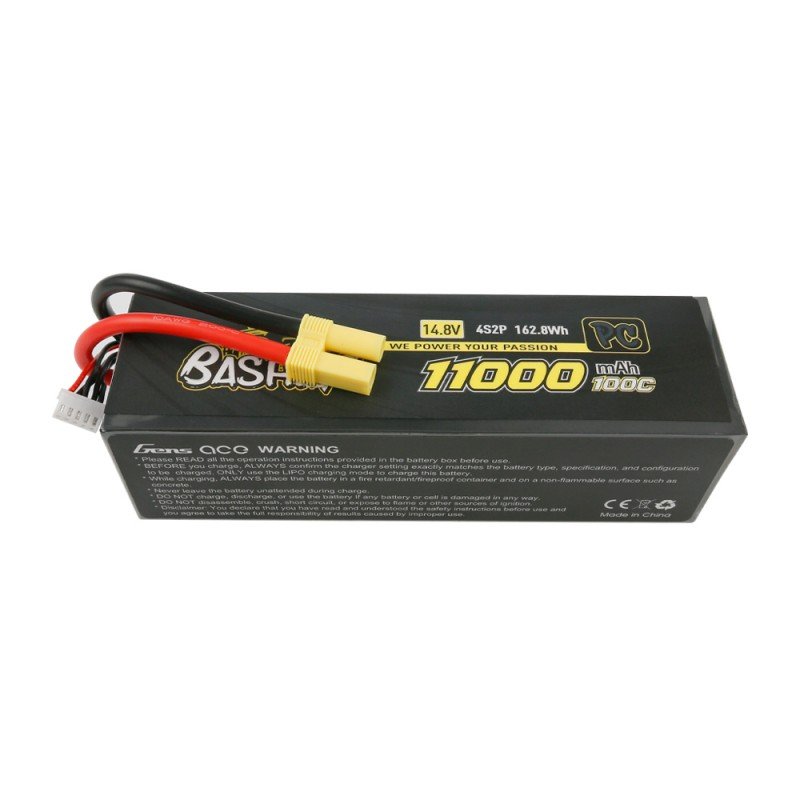 Gens ace 11000mAh 14,8V 100C 4S2P Lipo Battery Pack with EC5-Bashing Series